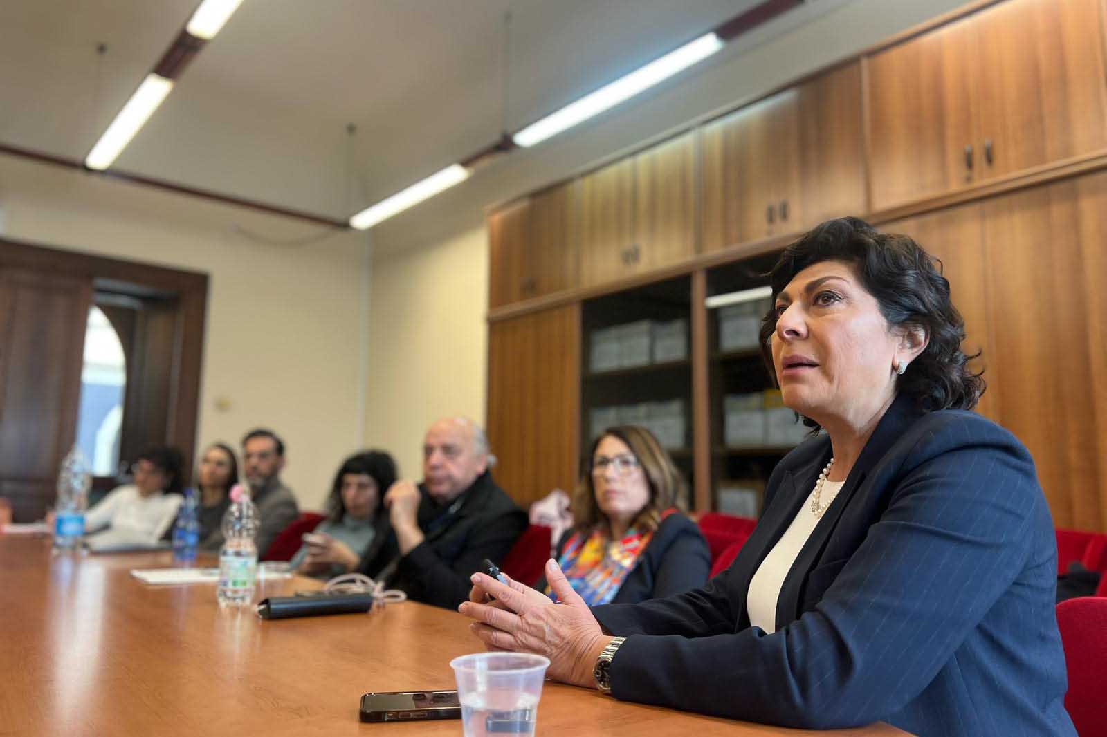 Un momento dell'intervento di Michela Giuffrida