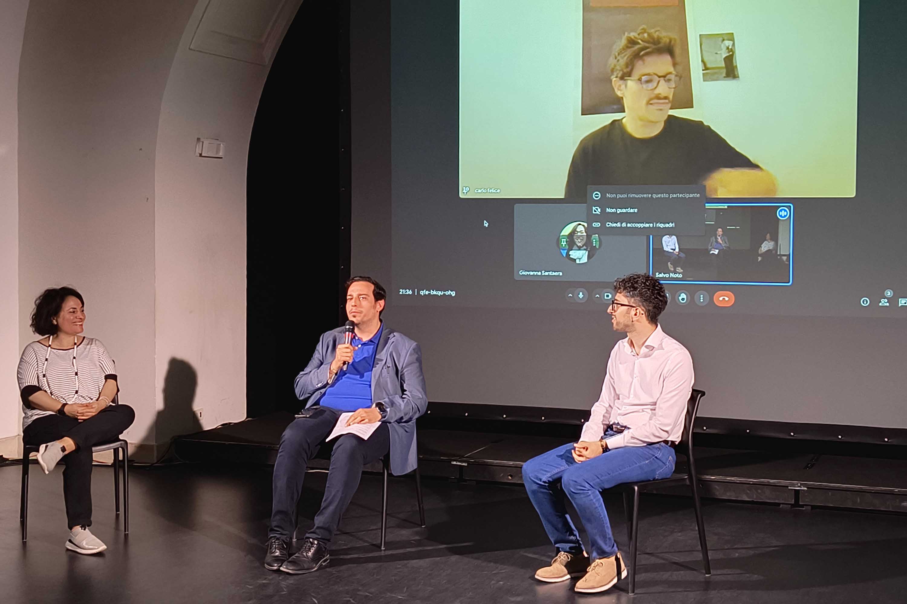 In foto da sinistra Stefania Rimini e Alessandro Di Costa, Giuseppe Sanfratello