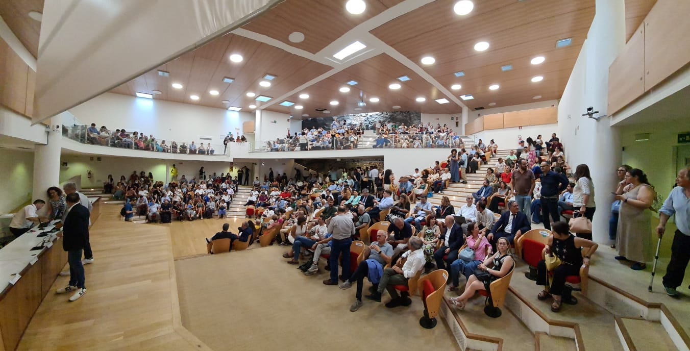 Un momento dell'incontro nell'auditorium del Monastero dei Benedettini