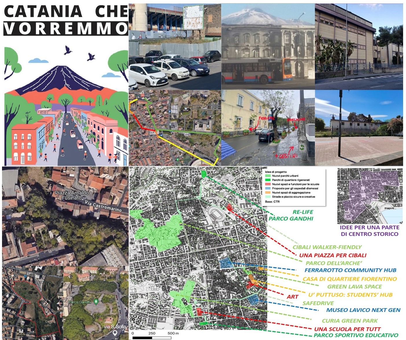 La mappa urbana con gli elaborati realizzati dagli studenti