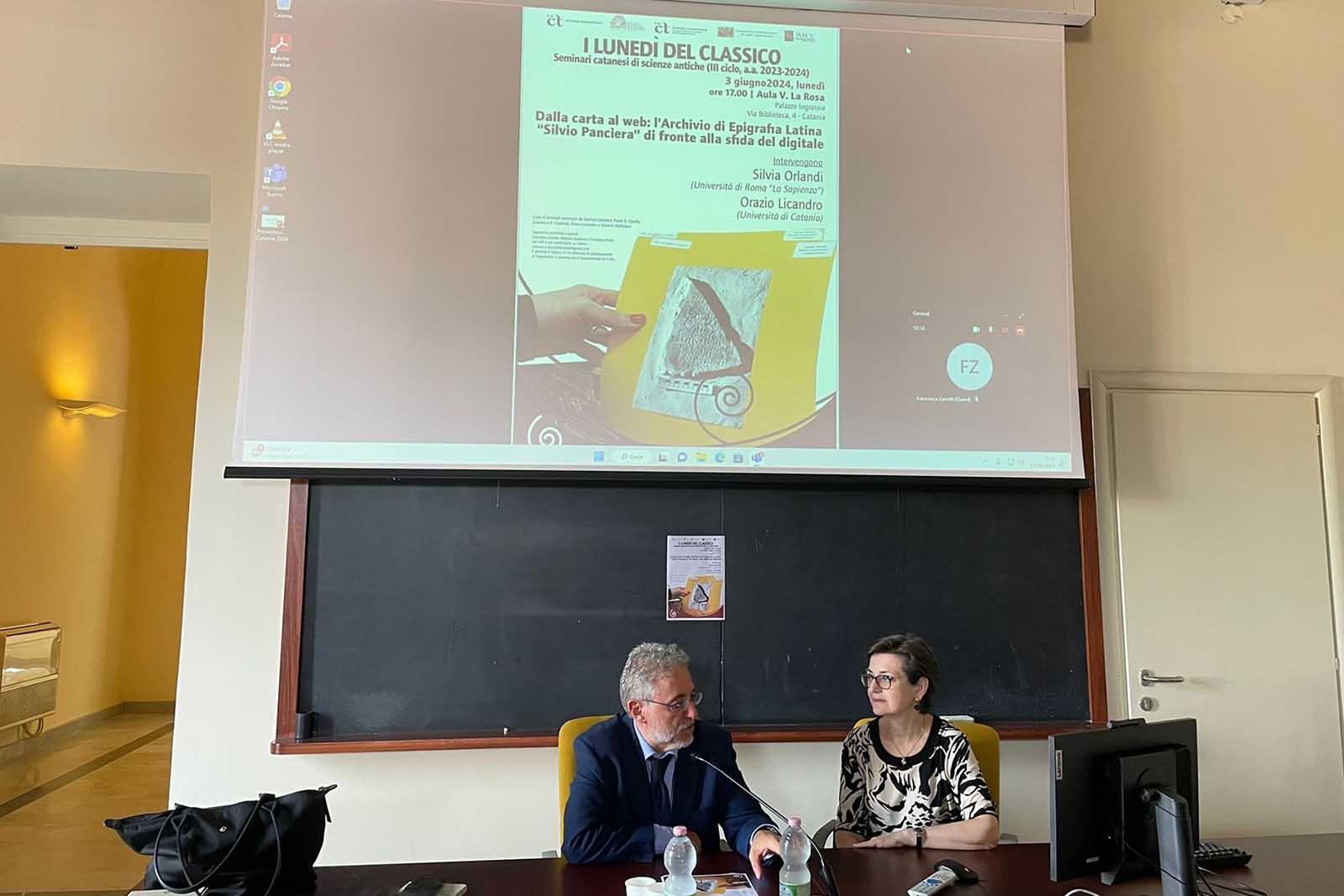 Un momento dell'intervento del prof. Orazio Licandro