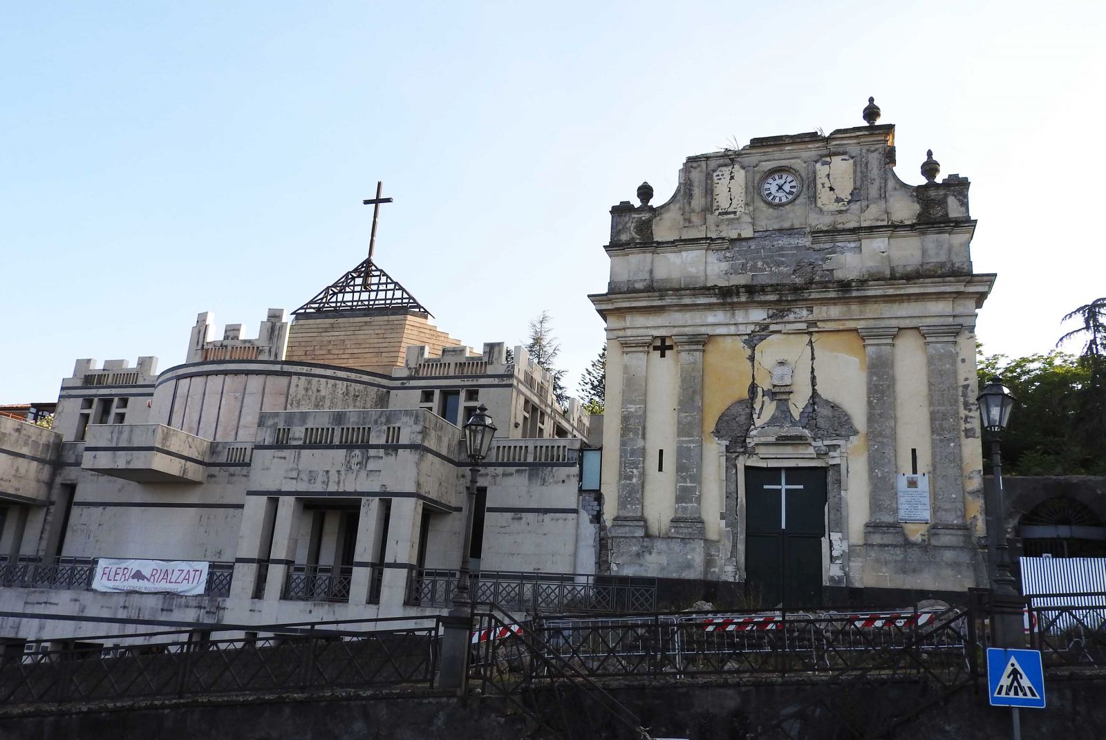 La ex chiesa di Sant'Agata a Fleri, una delle zone più colpite dal terremoto di magnitudo 4.8 del 2018