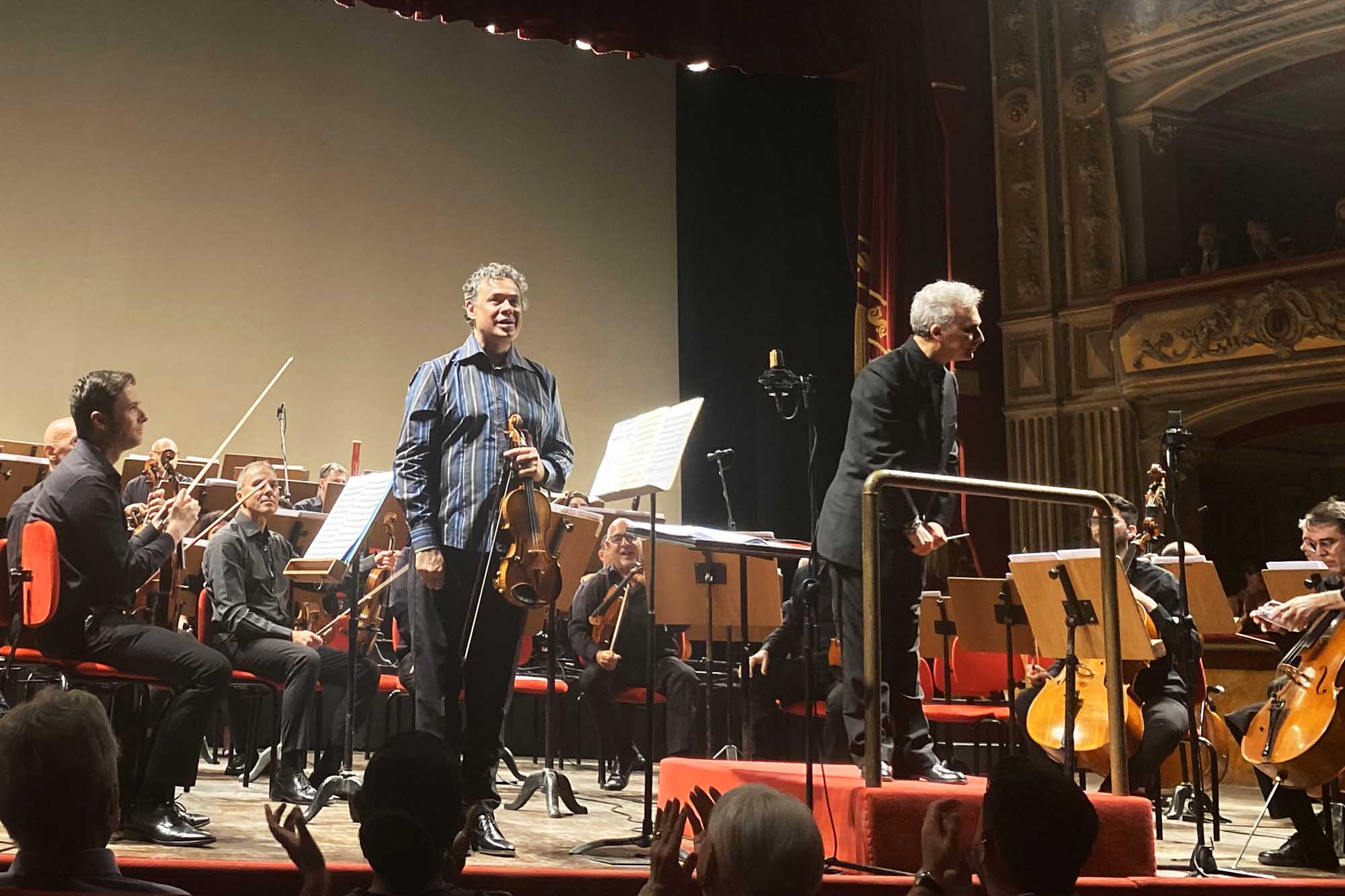 Il violinista Marco Serino e il direttore d'orchestra Leonardo Catalanotto