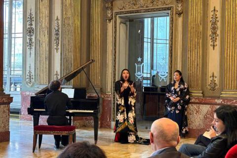 Un momento dell'esecuzione a cura degli allievi del Conservatorio ‘Vincenzo Bellini’ di Catania