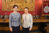 La ministra dell’Ambasciata cinese a Roma, Zheng Xuan, e la prorettrice Francesca Longo dell’Università di Catania